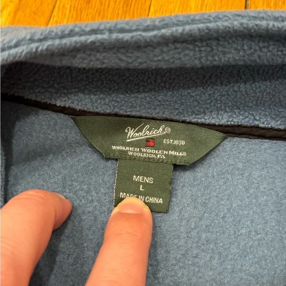 Woolrich Men's Slate Blue Fleece Vest - Picture 2 of 6